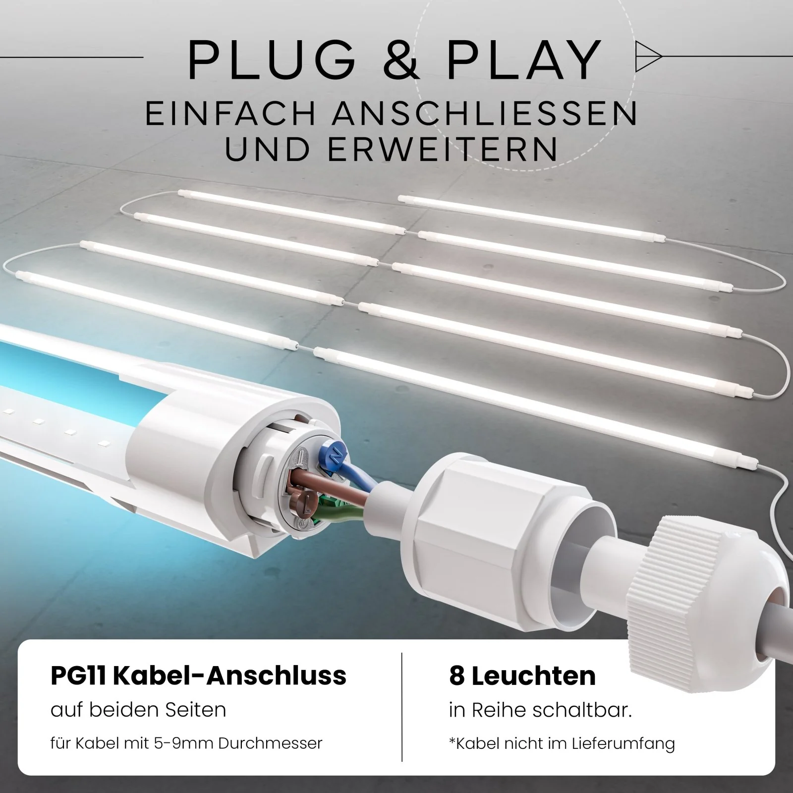 LED Feuchtraumleuchte SLIM, 150cm - Image 11