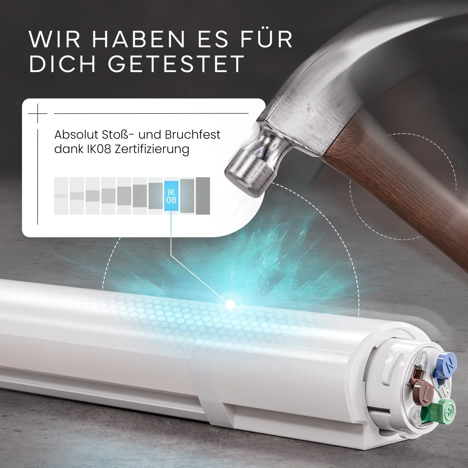 LED Feuchtraumleuchte SLIM, 150cm - Image 6