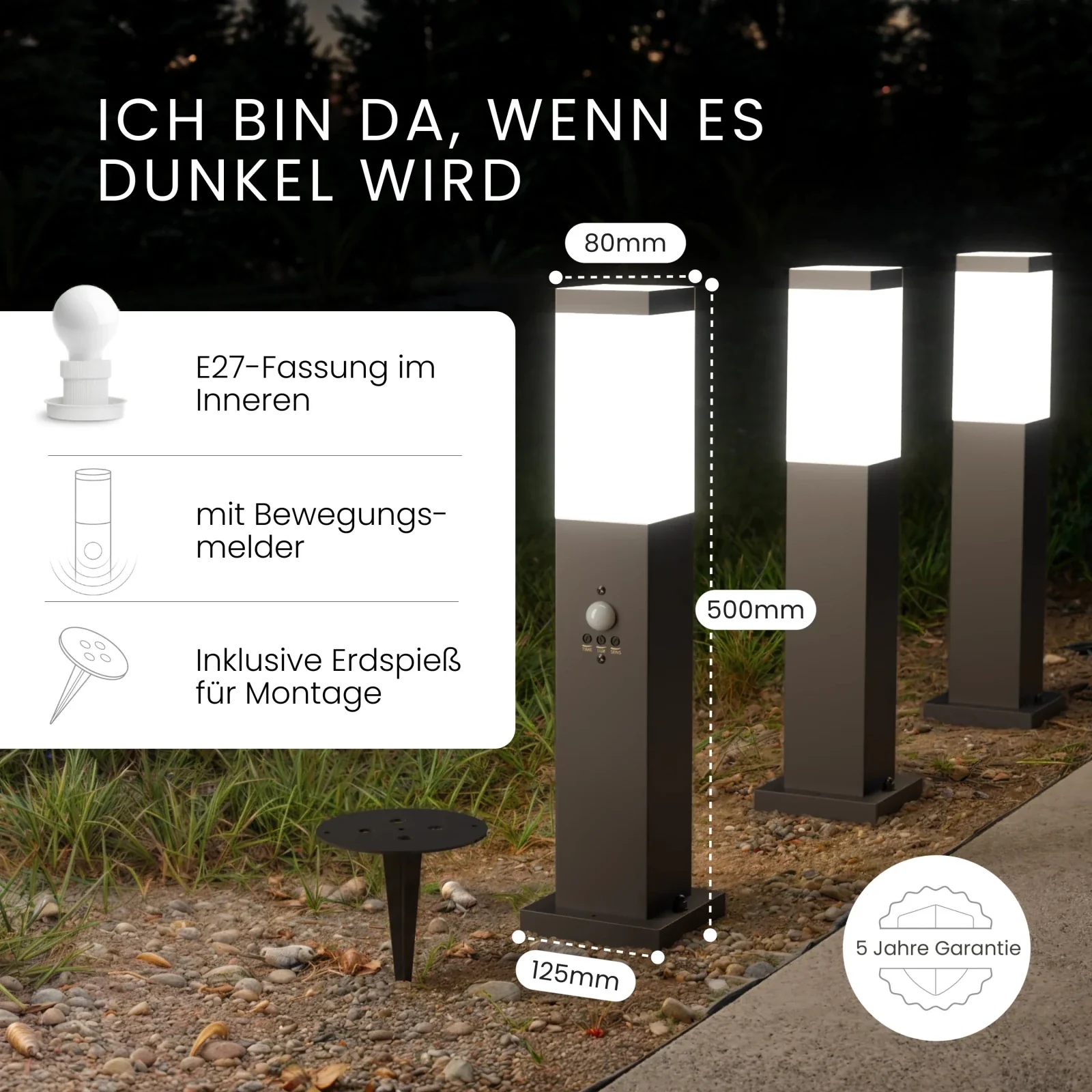 Wegeleuchte TAVO mit Sensor - Image 3