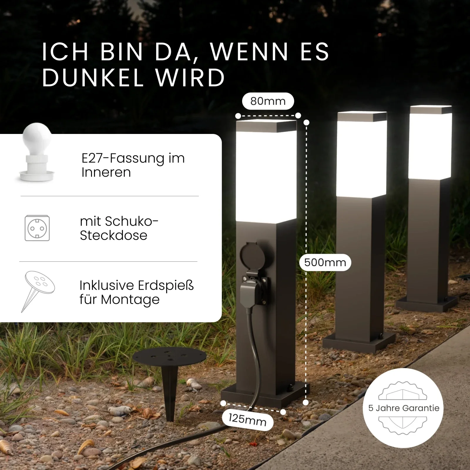 Wegeleuchte TAVO mit Steckdose - Image 3
